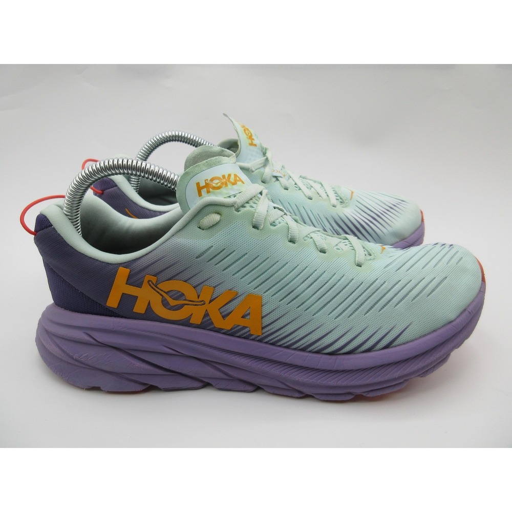Hoka One One Rincon 3 Shoes Womens Size 9.5 Aqua Purple Road Running Sneakers